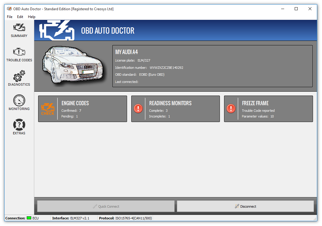 OBDII diagnostic software for Windows, Mac and Linux