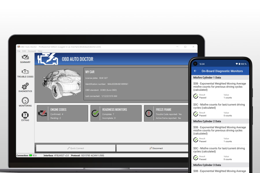 TOAD-Pro: OBD2 Car Scanner Diagnostics Software for PC