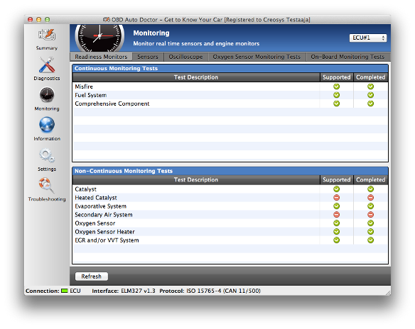 OBD Auto Doctor on Mac OS X