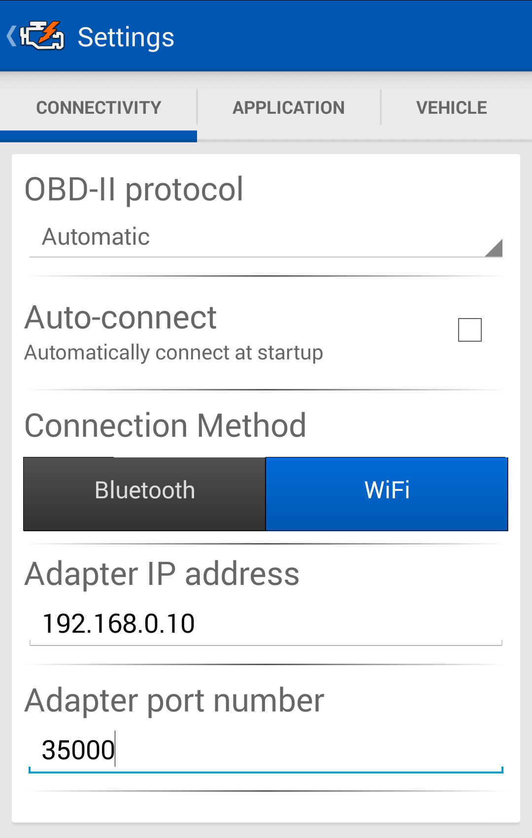 OBD WiFi adapter support in Android