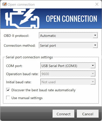 Open USB connection dialog on Windows
