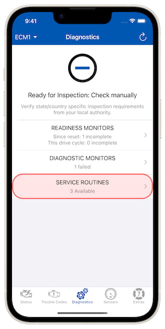 Mode 8 service routines on iPhone (iPhone 14)