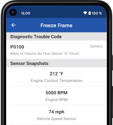OBDII Freeze Frame with the Android app